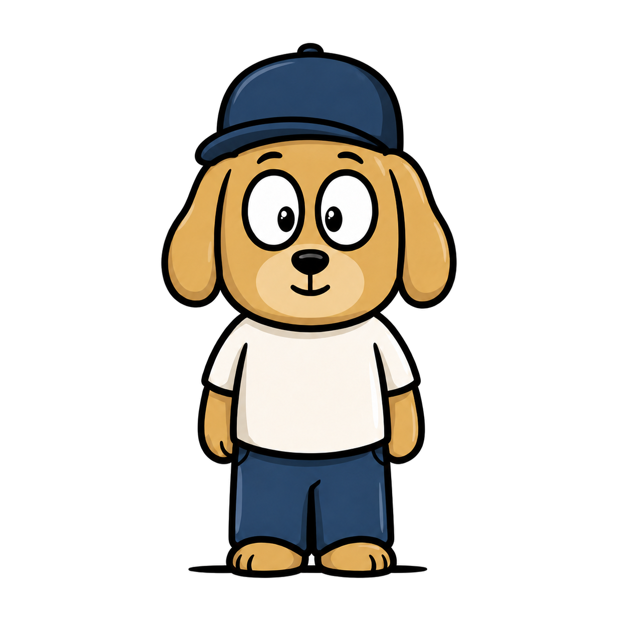 Cartoon dog mascot, front view